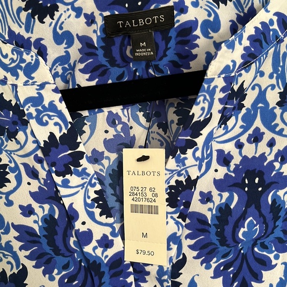 Split neck sleeveless top. Medium.  Talbots. Never worn. New with tags. - Picture 2 of 2